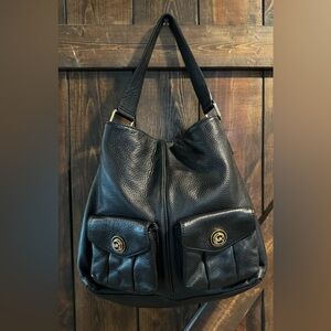 Michael Kors Satchel Boutique Black Leather Hobo Purse Bag  EUC Limited Edition